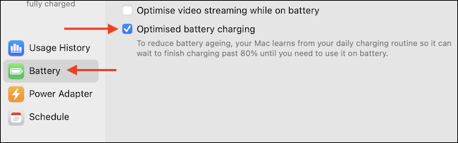 Uncheck the "Optimized Battery Charging" feature from the "Battery" section.