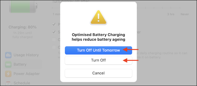 Use "Turn Off Until Tomorrow" to disable the feature temporarily. Use "Turn Off" to completely disable the feature.