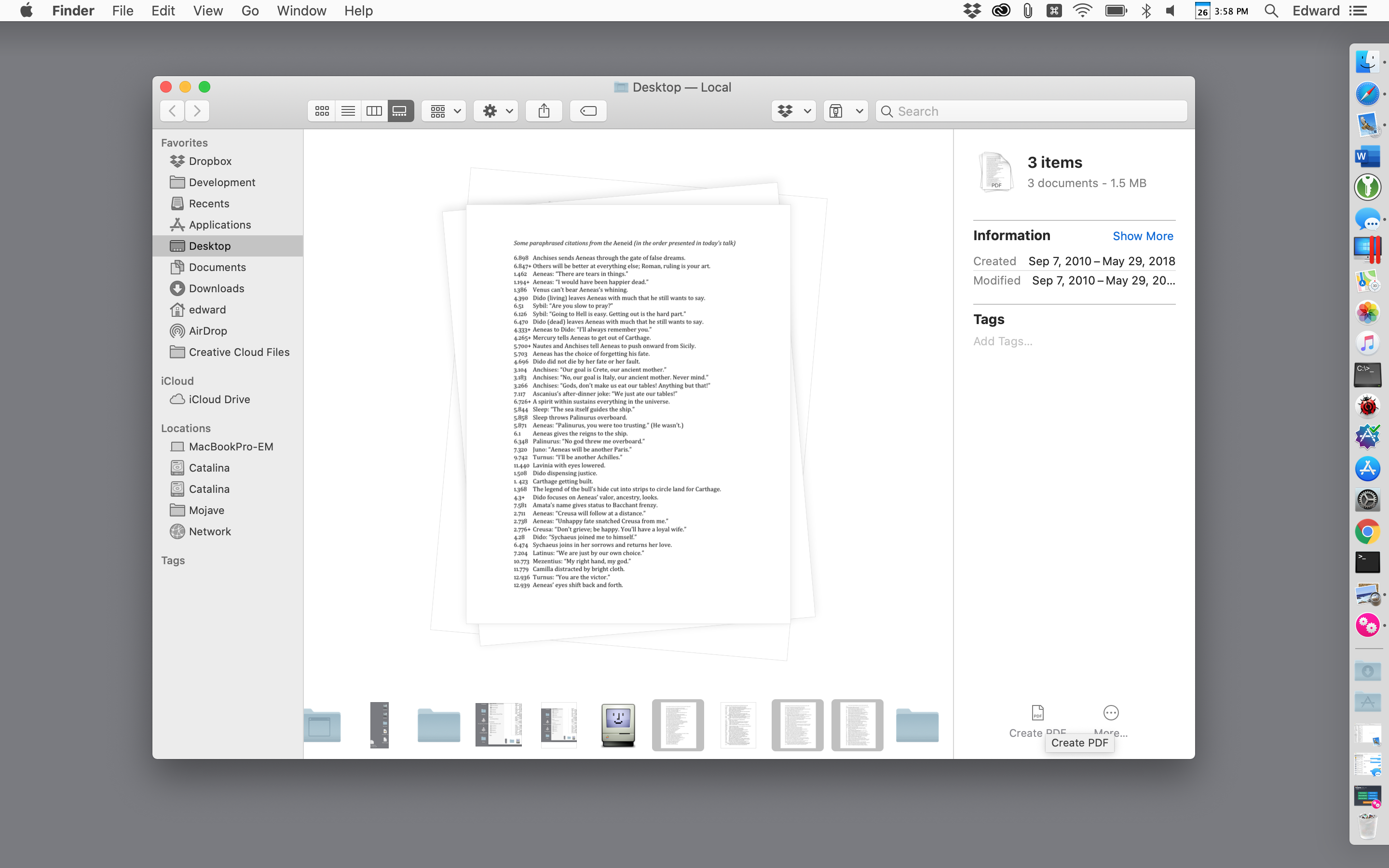 Using Finder on Mac to combine PDFs