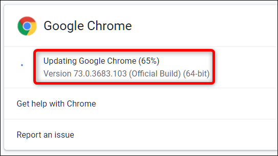 Google Chrome begins to update