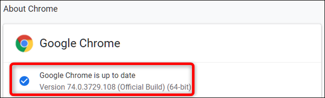 Chrome is now up to date with the most recent version