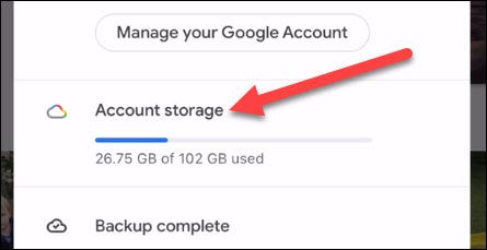 Select "Account Storage."