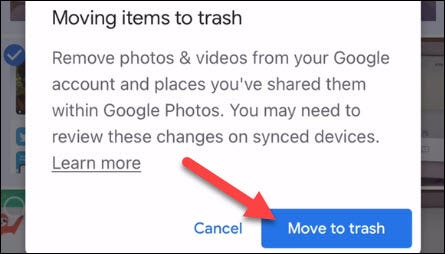 Tap "Move to Trash."