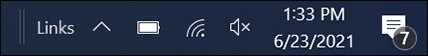 You should now see "Links" on the right of your taskbar.