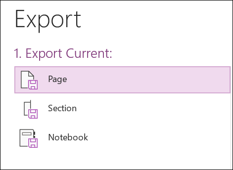 Export current option