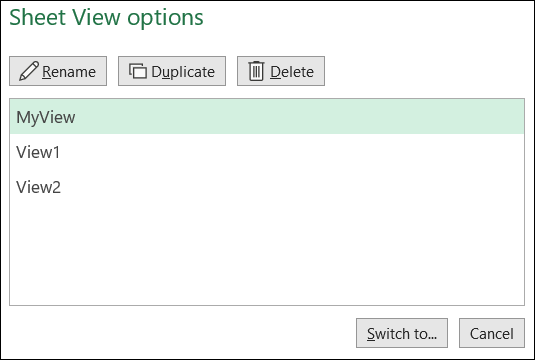 Manage Sheet Views