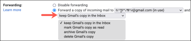 Choose what to do with the emails