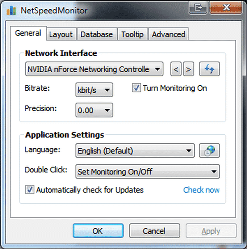 Control Internet speed with NetSpeedMonitor