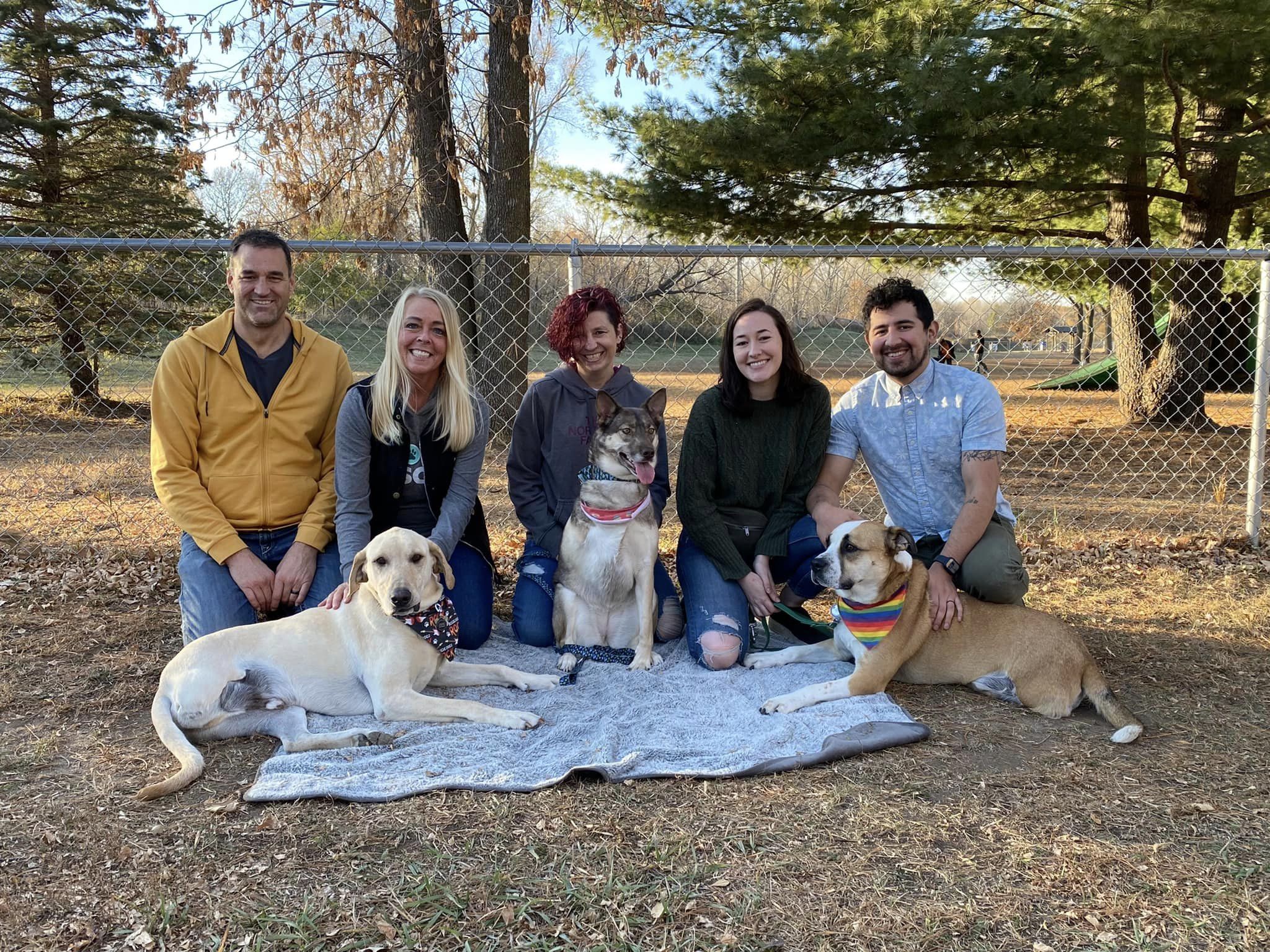 five-people-and-three-dogs five people and three dogs
