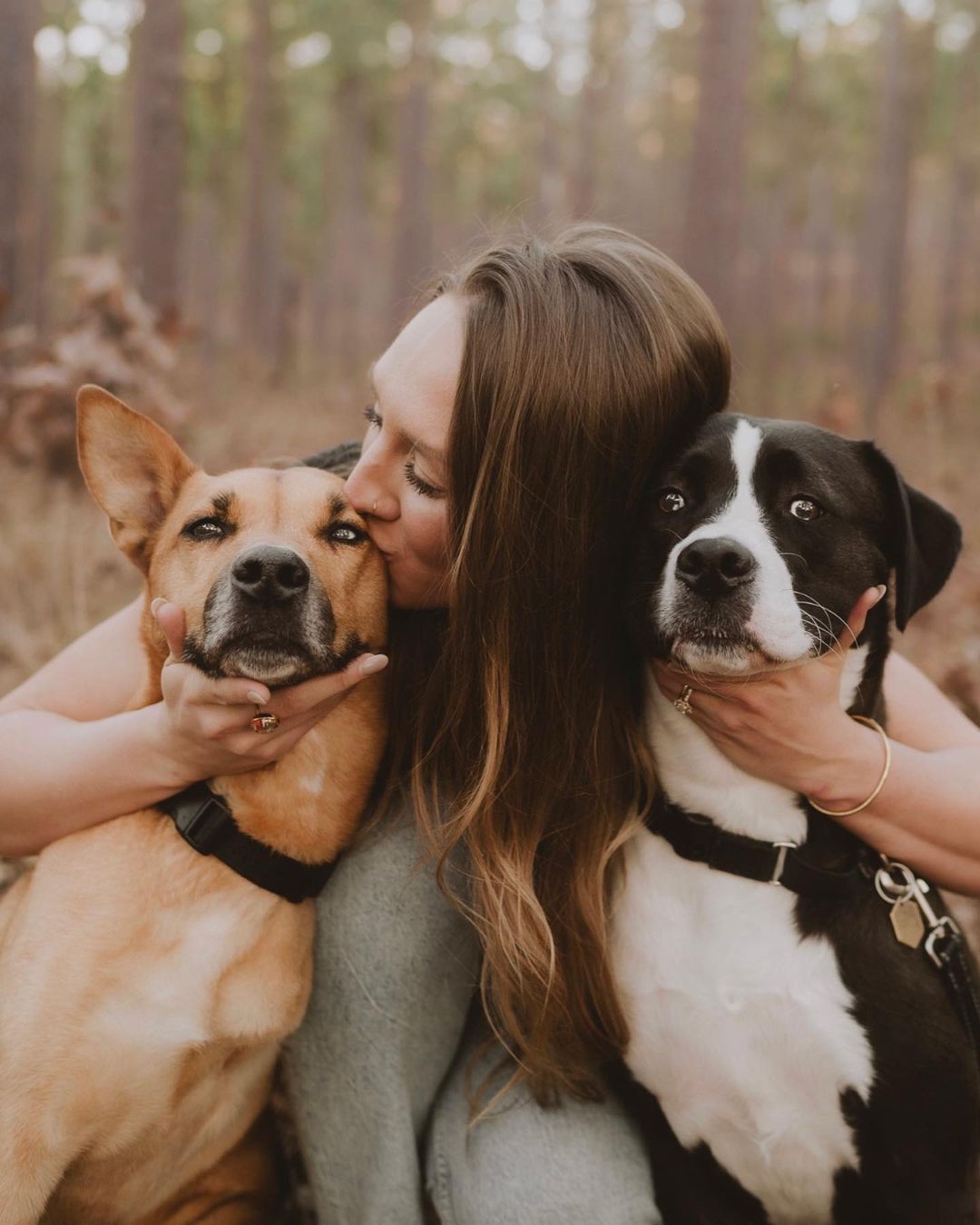 woman-and-two-dogs woman and two dogs